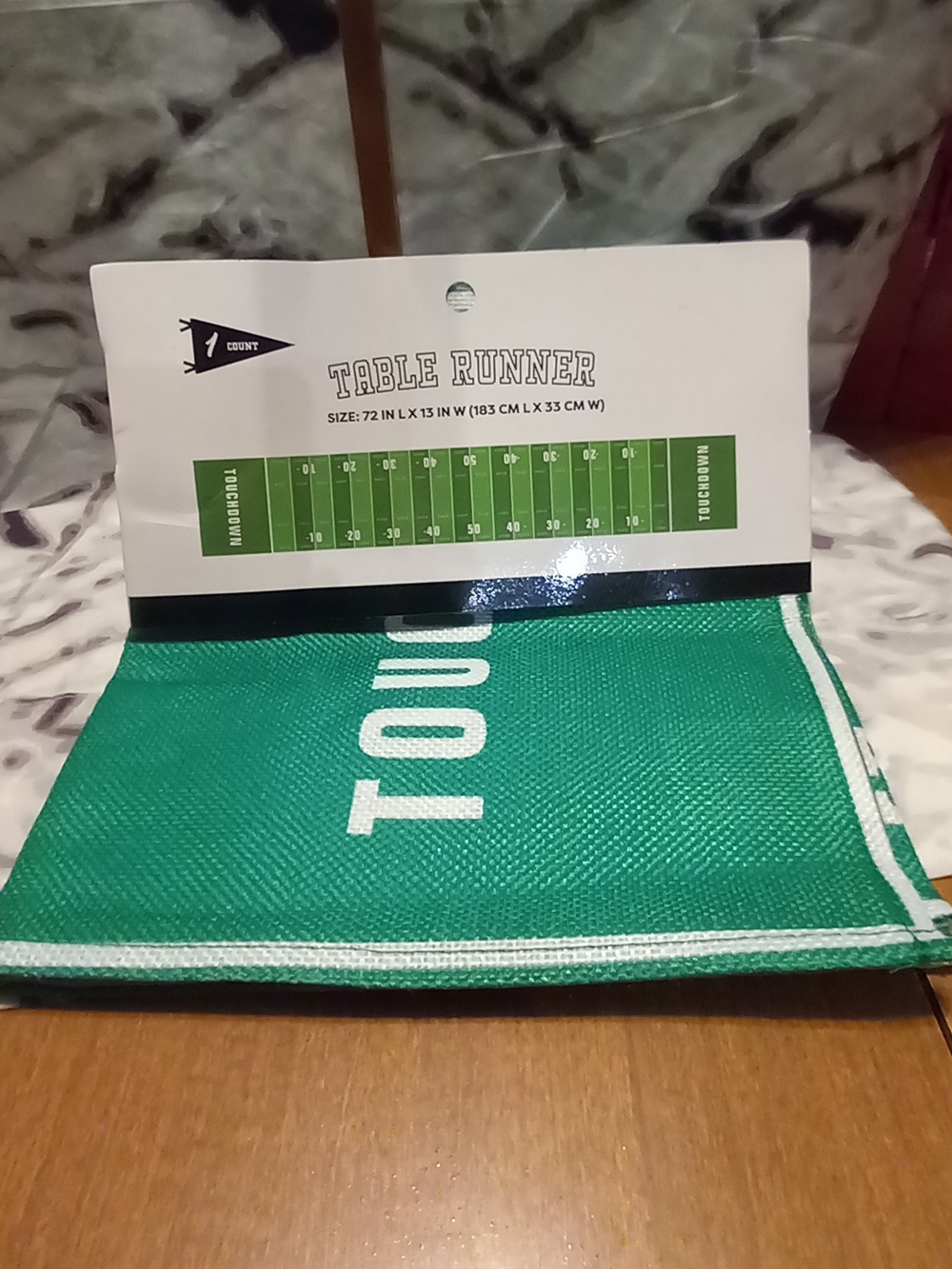 Table Runner - Green Touchdown Design